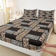 thumbnail image 2 of Manfei Kids Wheat Buffalo Plaid Bed Sheets, Fashion Leopard Print King Sheets, 4pcs, 2 of 6