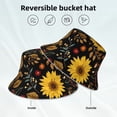 thumbnail image 5 of Daiia Sunflowers Leaves Pattern Bucket Hat - Trendy Cotton Sun Hat for Beach, Golf, Fishing - Fun Outdoor Vacation Boonie for Men and Women, 5 of 9