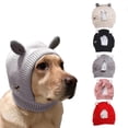 thumbnail image 2 of Pet Headgear Autumn And Winter Rabbit Ears Plus Velvet Knitted Large Dog Golden Retriever Warm Windproof Hat Beauty Anti-Noise Pet Warm Hat Hat With Ears Cute,Black, 2 of 7