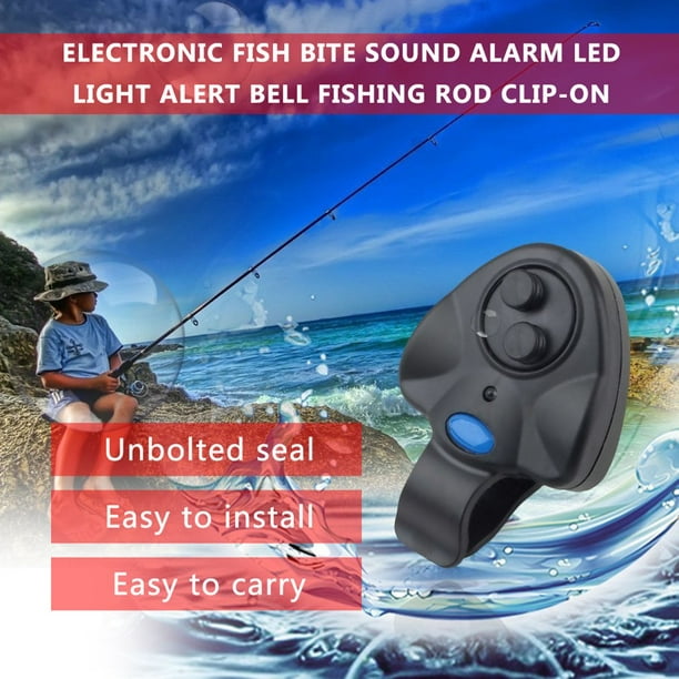 Electronic Fish Bite Sound Alarm LED Light Alert Bell Fishing Rod Clip-On