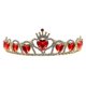 thumbnail image 1 of Tiara de corazón rojo, corona de corazón descendiente, joyería para el cabello, corona de novia para boda, 1 of 5