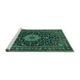 thumbnail image 2 of Ahgly Company Machine Washable Indoor Rectangle Medallion Turquoise Blue Traditional Area Rugs, 2' x 5', 2 of 4