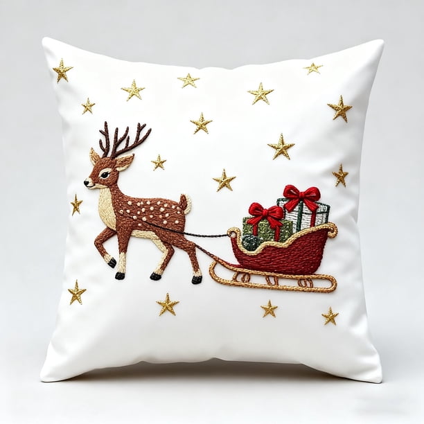 Christmas Printed Pillowcases With Snowman Santa Claus Christmas Tree And Reindeer Patterns