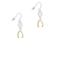 thumbnail image 2 of Delight Jewelry Goldtone Wishbone Silvertone Leaf French Earrings, 2 of 5