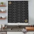 thumbnail image 4 of Black Golden Floral Sheer Curtains 54 Inches Long, Modern Abstract Art Spring Flowers Light Filering Curtains, Breathable Simi Curtain Privacy Drapes for Kitchen Bathroom Small Window Treatment, 4 of 9