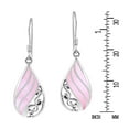 thumbnail image 3 of Swirl Rainbow Teardrop Pink Shell Sterling Silver Dangle Earings, 3 of 5