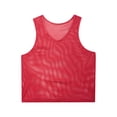 thumbnail image 6 of YONGHS Men's Mesh See Through Fishnet Muscle Tank Top Sleeveless Workout T-Shirt Night Club Tops Clubwear Red L, 6 of 7