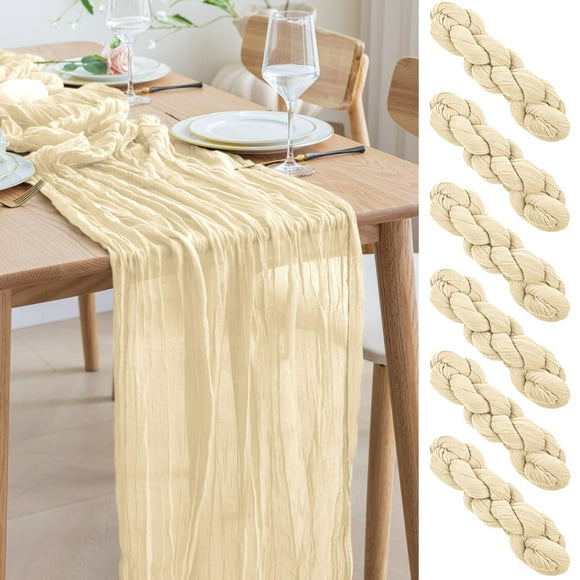 Tapete de mesa Ase'm, tela para queso, 3 m, beige, bohemio y rústico, 6 unidades
