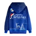 thumbnail image 4 of Womens Christmas Casual Hoodie Pullover Sweatshirt With Front Pocket Clothes Blue 2XL, 4 of 5