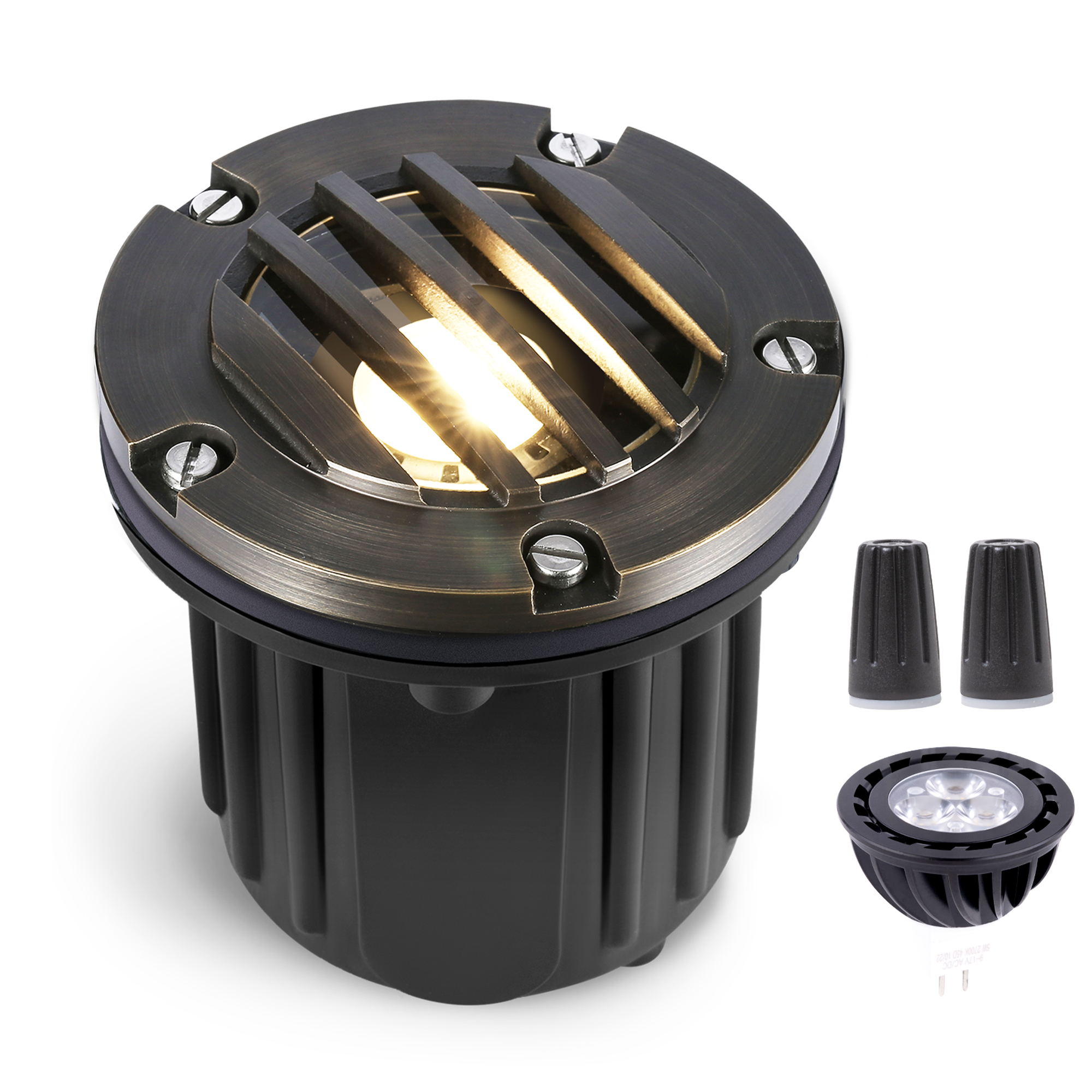 Gardenreet Solid Brass In Ground Lights,12V LED Outdoor Landscape