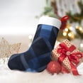 thumbnail image 6 of Flannel Christmas Stocking 17.7×11×7in Soft And Light Touch Good Socks Splicing Design Can Be Used For Hanging Argyle Plaid Darkslateblue_2, 6 of 8