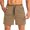 Beige, variant on Men's Shorts Solid Color Sports Fitness Lightweight Breathable Holiday Beach Shorts Zipper Pockets Olive Green