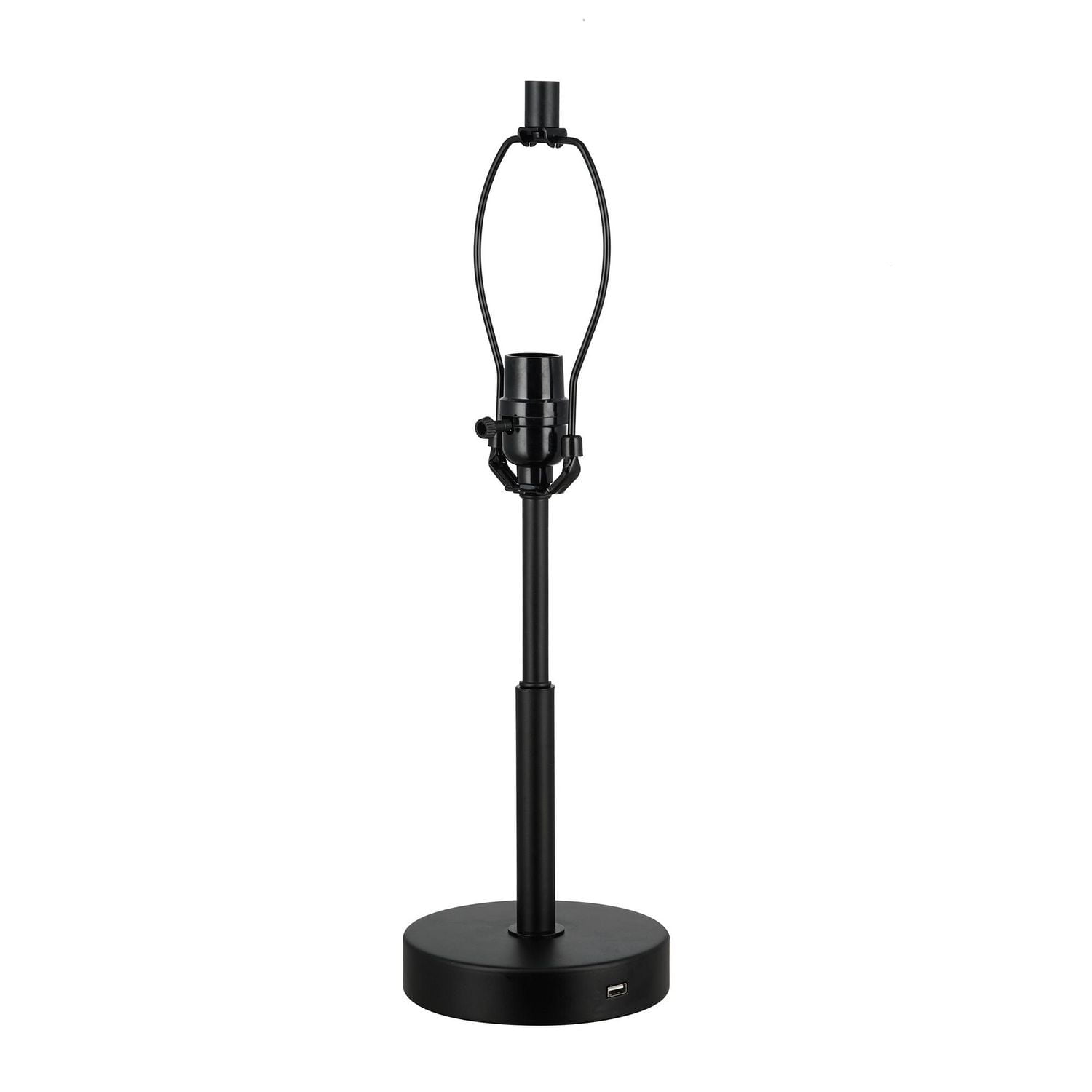 Base de lampe Hometrends de 50,80 cm (20 po) de H. noire avec port de charge USB