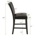 thumbnail image 3 of JESONVID Counter Height Bar Stools Set of 2, 38"H Solid Wood Counter Stools Barstools Chairs with Upholstered Back for Bar Kitchen Restaurant, Black, 3 of 8