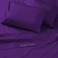 thumbnail image 4 of 1000-Thread-Count 100% Egyptian Cotton 5-PCs Sheet Set Split King (2 XL Fitted)Size Fits 19-24 Inches Deep Pocket ( Solid, Eggplant ), 4 of 6