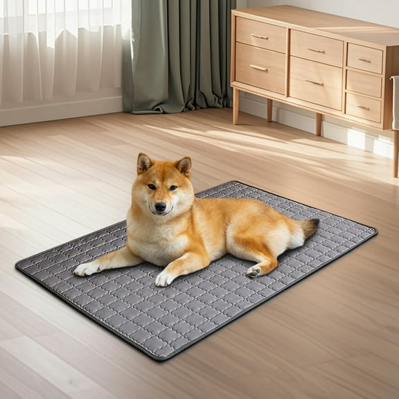 Upgrade Self-Cooling Mat Thicken Dogs Cooling Mat Washable Non-Slip Pet Cooling Pads Blanket Sleeping Kennel Mat,Washable Ice Silk Sleep Mat Pad Breathable for Large Dogs Cats(Dark Grey, 24"x18")
