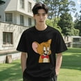 thumbnail image 4 of Tom And Jerry T-Shirt For Men Women, Unisex Cotton Crew Neck Tee Shirts, Novelty Short Sleeve Tops, 4 of 7