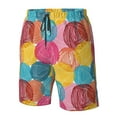 thumbnail image 6 of Uemuo Colorful Wool Balls Pattern Men's Swim Trunks Hawaiian Beach Bathing Suit Swimsuits Beach Quick-Dry Shorts with Pockets-3X-Large, 6 of 9