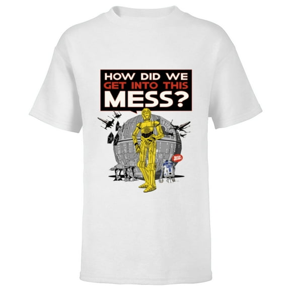 Star Wars C-3PO How Did We Get Into This Mess Valentine’s - Short Sleeve T-Shirt for Kids - Customized-White