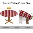 thumbnail image 2 of Candy Cane Round Fitted Tablecloth Merry Christmas Happy New Year Red Tablecloth Waterproof Oilcloth Table Cover for 40"-44", 2 of 4
