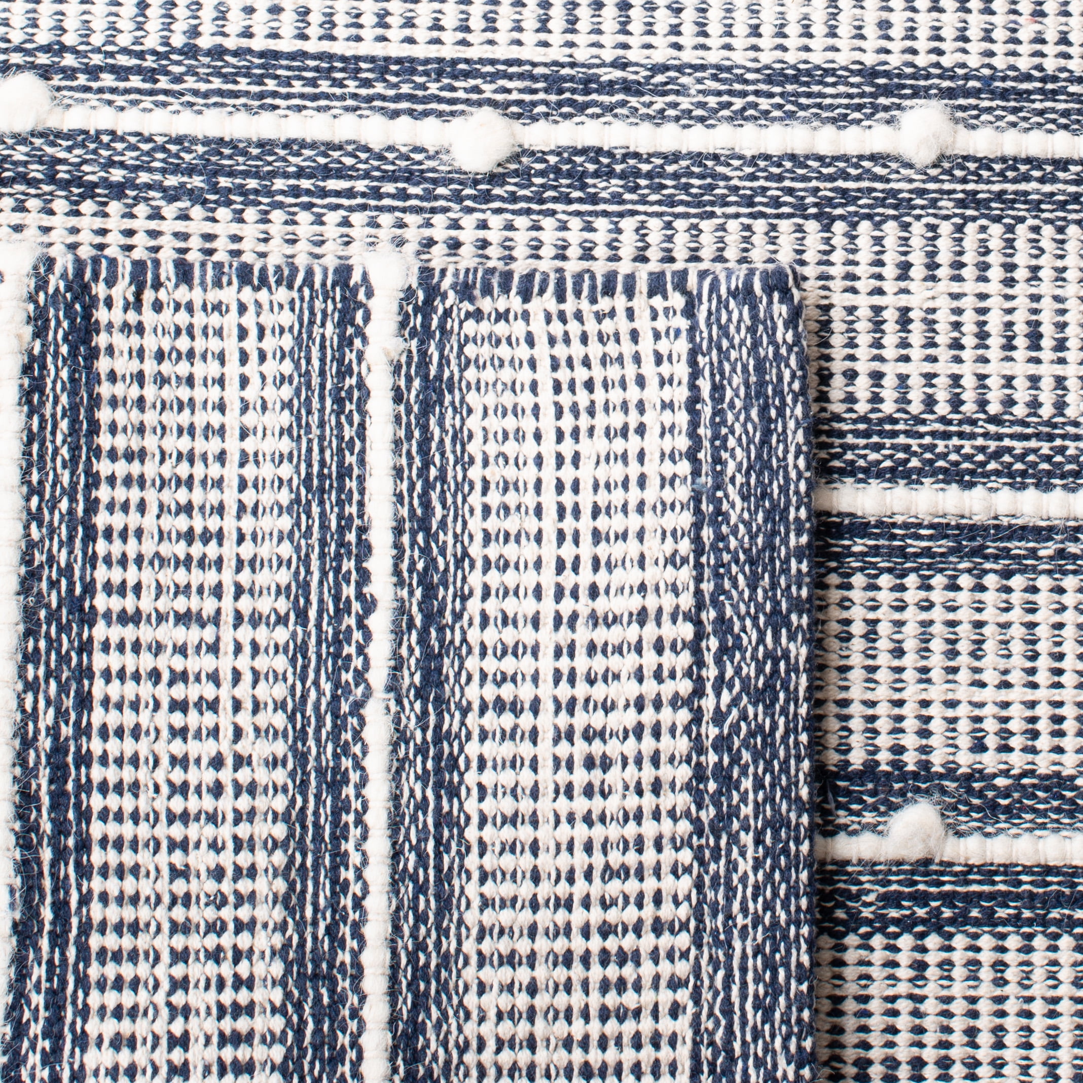 SAFAVIEH Striped Kilim Francine Striped Area Rug, Navy/Blue, 6' x 9'