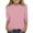 Pink, variant on ZACPNCV Kids Three-Quarter Sleeve Shirts Crewneck Solid Color Pullover Basic Tees Daily Tees Blouses Spring Summer Clothes Olive Green 3-4 Years