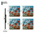 thumbnail image 3 of Square Wall Clock,Field Of Vibrant Red Poppies And Daisies,Silent Non-Ticking Wall Clock Decor for Home Office Kitchen Living Room Bedroom(12inch), 3 of 4