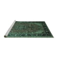 thumbnail image 2 of Ahgly Company Machine Washable Indoor Round Persian Turquoise Blue Traditional Area Rugs, 3' Round, 2 of 4