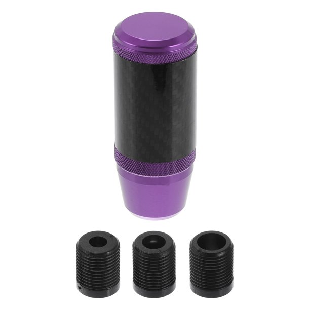Perilla de Cambio Mate Frosted Única de Bargains, 9.5cm Universal para Palanca de Cambios de Vehículos Automáticos y Manuales con 3 Adaptadores de Aleación de Aluminio Púrpura, 1 Juego