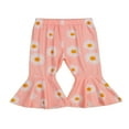 thumbnail image 1 of Toddler Baby Girl Bell Bottom Flared Pants Daisy Ruffle Pants Leggings Trousers, 1 of 6