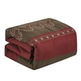 thumbnail image 3 of 7-Piece Comforter Set – Wine Red & Brown with Embroidered Tribal Motifs – Soft Microfiber Bedding with Decorative Pillows & Shams - OEKO-TEX Certified  (Esyllt, Queen), 3 of 6