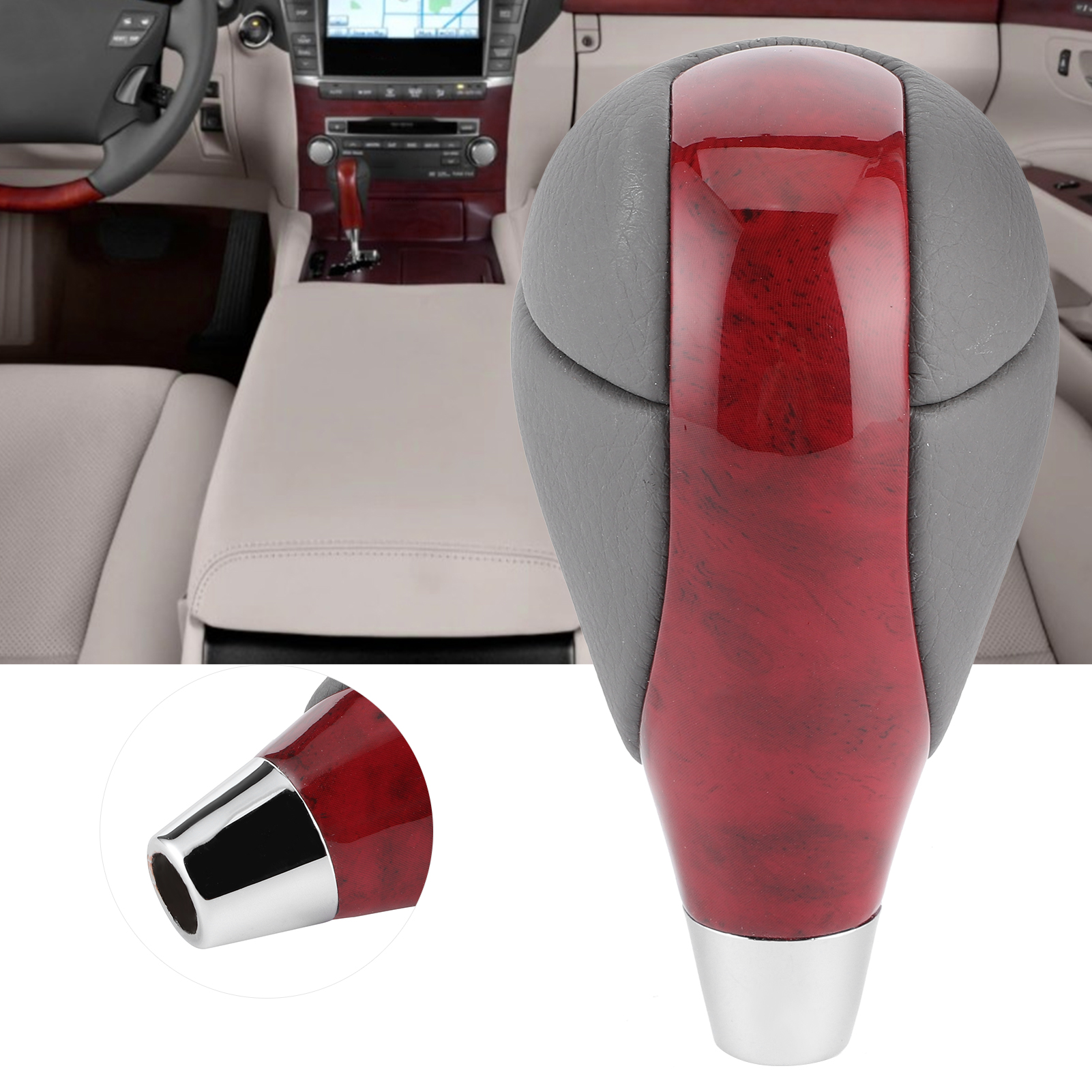 FAGINEY Artificial Leather Gear Shift Knob, Ergonomic Shifter, Gear