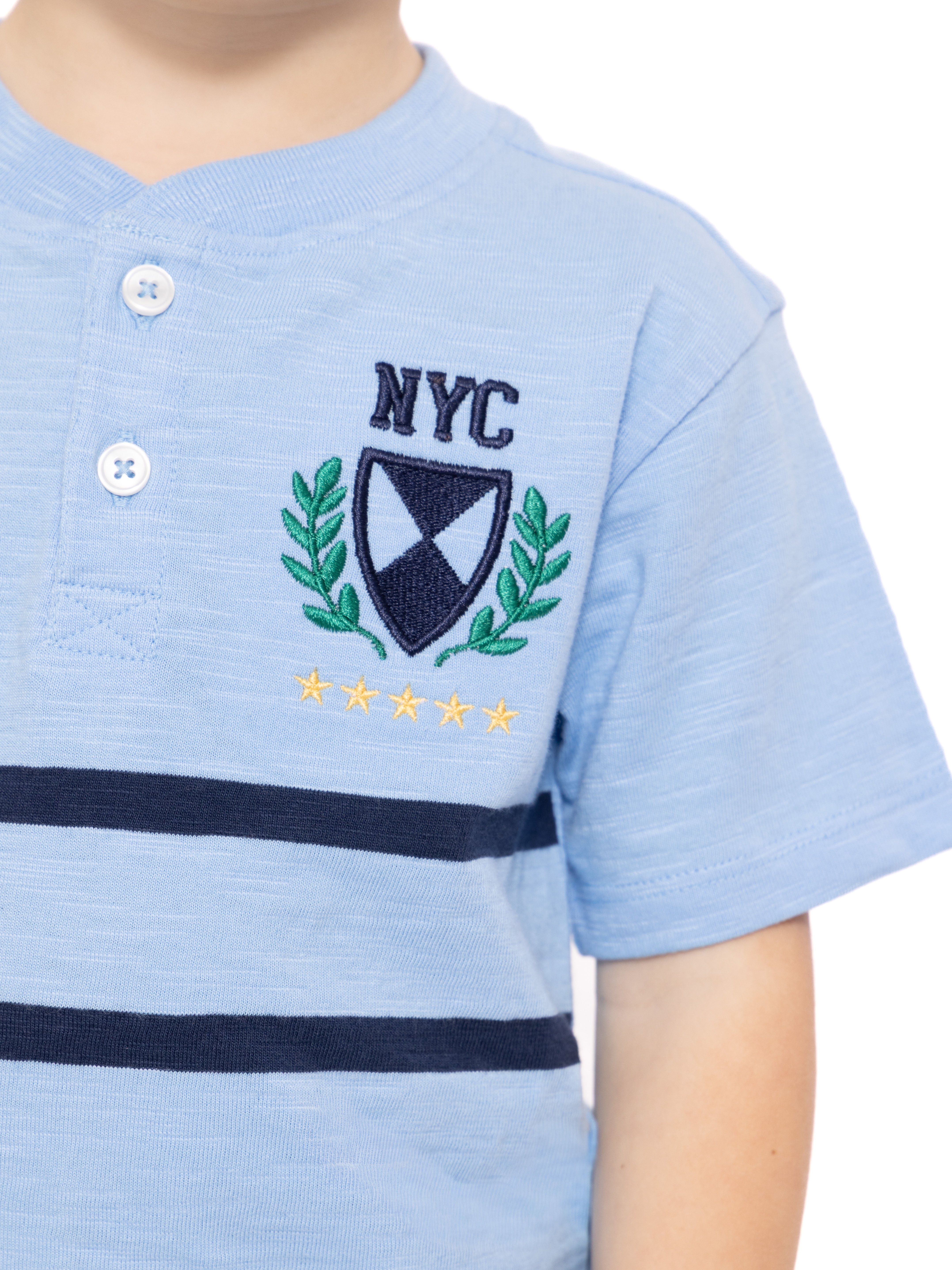 Wonder Nation Toddler Boy's Short Sleeve Striped Henley T-Shirt, Sizes 12M-5T