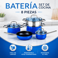 thumbnail image 2 of Juego Batería De Cocina 8 Piezas Acero Inoxidable Kitchenes, 2 of 7