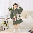 thumbnail image 6 of FORMRS Wearable Blanket Hoodie with Sleeves for Kids Cozy Flannel Sweatshirt, Beige Snowmen, 6 of 7