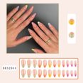 thumbnail image 3 of 24 piezas de uñas postizas ovaladas cortas de tamaño mediano para mujeres Nail Art, 3 of 5