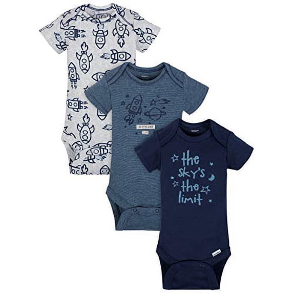 Org 3pk Onesies Boy (a) Nb