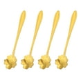thumbnail image 1 of Unique Bargains 4Pack 5' Stainless Steel Flower Spoons Coffee Spoon Small Teaspoon, Gold, 1 of 4