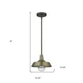 thumbnail image 3 of Burry 1-Light Antique Brass Convertible Pendant, 3 of 8