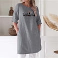 thumbnail image 2 of Linen Long Sleeve Shirts Women Clearance Juebong Summer Linen Tunic Tops Plus Size Blouse Shirts Casual Loose Cotton Linen Cotton Linen Tshirt Tops 3/4 Roll Sleeve V Neck Tunic Tees Trendy Blouses, 2 of 5
