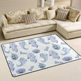 thumbnail image 2 of Dreamtimes Halloween Ghosts Pumpkins Area Rug, 36"x24" Blue Watercolor Non-Slip Washable Indoor Door Mat, Absorbent Floor Mat for Bedroom Kitchen Entryway Bathroom, 2 of 5