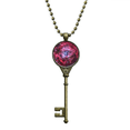 thumbnail image 1 of Rose Rouge Monoceros Rosette Nebula Pattern Clé Collier Pendentif Plateau Embelli Chaîne, 1 of 3