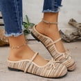 thumbnail image 6 of FRSASU Knit Flats for Women Square Toe Flats Casual Ballet Flats with Ankle Strap,Washable Comfortable Dressy Mary Jane Flat Khaki, 6 of 9