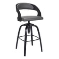 thumbnail image 1 of Armen Living Abby 32" H Simili Cuir Extra Grand Tabouret Réglable en Gris, 1 of 6