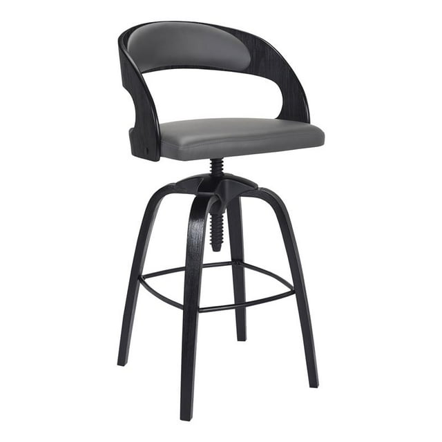 Armen Living Abby 32" H Simili Cuir Extra Grand Tabouret Réglable en Gris