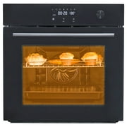 Single Wall Oven 24" Built-In Electric Ovens, 66L Capacity, 3000W, 8 Baking Modes, 3D Surround Heating With Double-Layered Glass Door, Touch Control