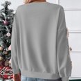 thumbnail image 6 of Sweatshirt for Women Crewneck Long Sleeve Sweatshirt with Bow Decorated Balloon Sleeves Loose Pullover Top S-2XL, 6 of 9