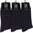 thumbnail image 3 of Sakkas Men's Cotton Blend Ribbed Dress Socks - Navy 3-Pack, 3 of 3