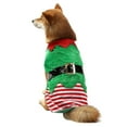 thumbnail image 4 of JYYYBF Pet Christmas Outfit Elf Costume Striped Vest with Light Cosplay Clothes for Dog Cat, 4 of 9