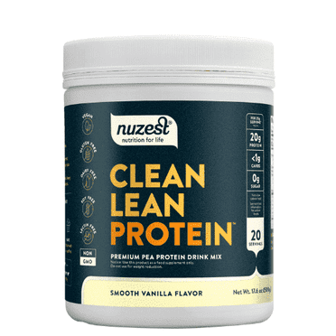 Nuzest - Pea Protein Powder - Clean Lean Protein, Vegan, Dairy Free, Gluten Free, GMO Free, Smooth Vanilla, 20 Servings, 1.1 lb